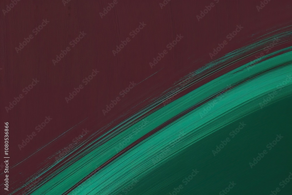 Poster emerald green gradient on deep maroon background with brushstroke texture and lush color shades