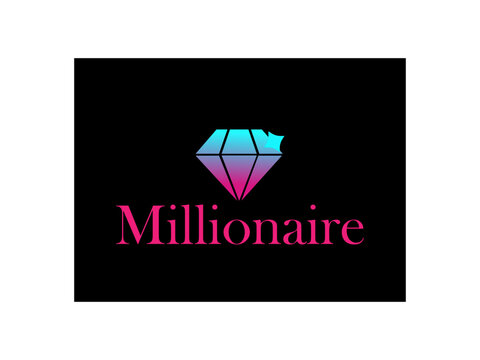 The Millionaire Diamond Logo is a sophisticated and luxurious design symbolizing elegance, success, and exclusivity. It features a brilliantly diamond at its center, representing wealth, refinement.