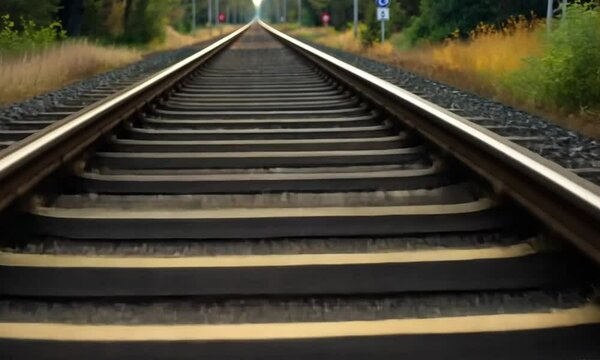 3d view of train tracks