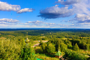Obraz premium Russia Perm region forest landscape on a cloudy summer day