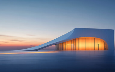 Obraz premium Minimalist modern art building space structure 