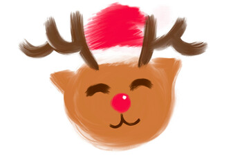 Christmas Reindeer with hat