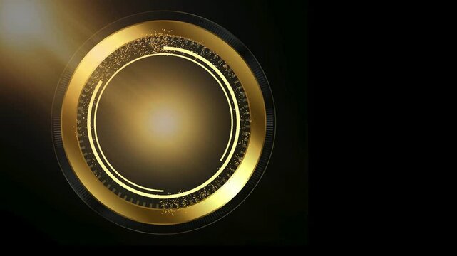 gold circle and button