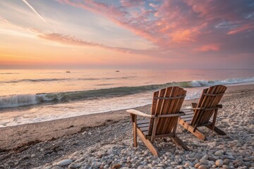 Fototapeta premium A serene beach at sunrise