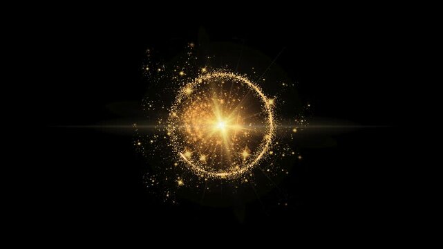 gold circle explosion with alpha channel