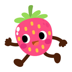 Funny Strawberry cartoon, Cute fruit 
