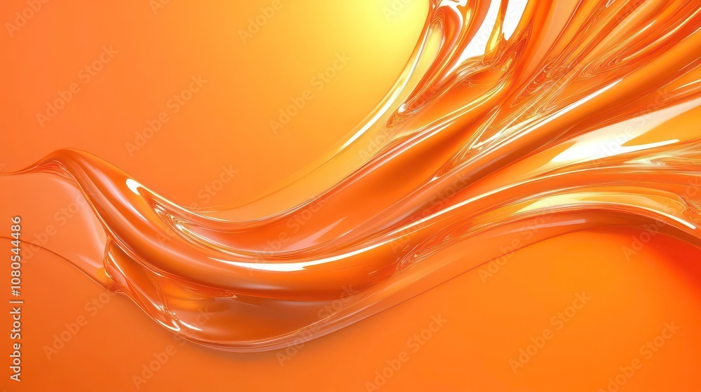 Aufkleber Vivid orange 3d background design with space for your message - dynamic style variation