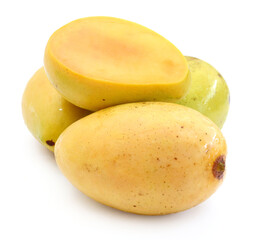 Mango fruit (Mangifera) isolated on white background

