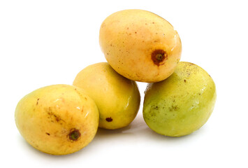 Mango fruit (Mangifera) isolated on white background
