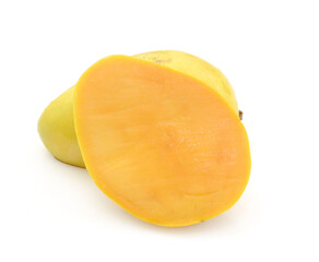 Mango fruit (Mangifera) isolated on white background
