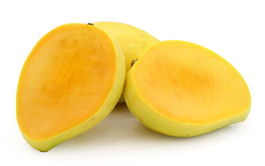 Mango fruit (Mangifera) isolated on white background
