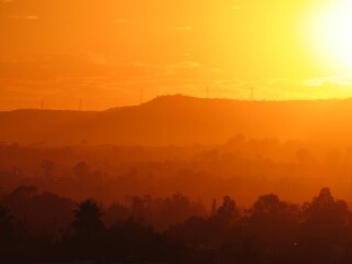 sunset in the mountains