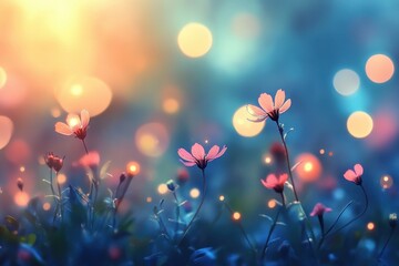 Delicate Pink Flowers with a Dreamy Bokeh Background