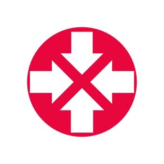 Obraz premium red and white round logo design