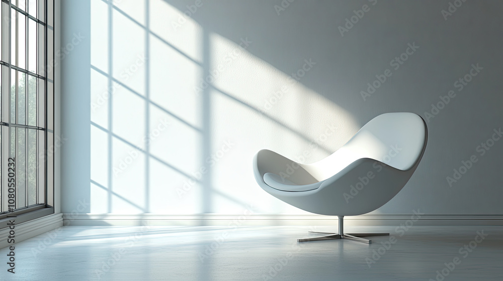 Poster background of transparency showing a simple chair in an interior