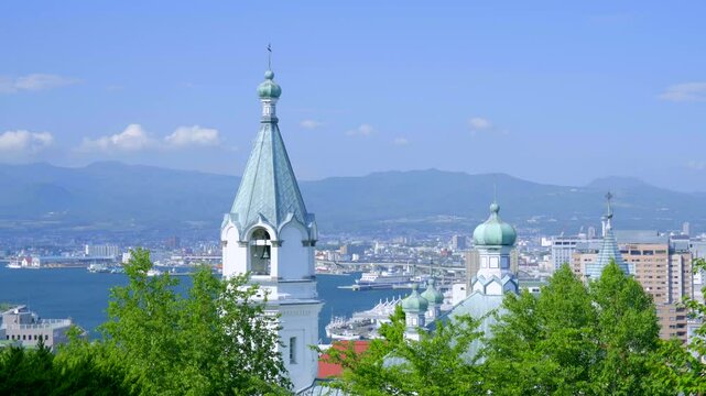 元町公園と函館の町並み