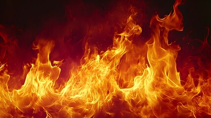 Fototapeta premium Fire, isolated on a black background, flat lay