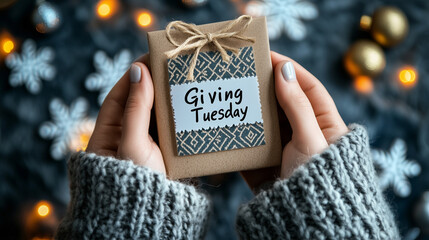 Giving tuesday text on card