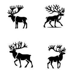CaribouMajestic Caribou Silhouette - Nature-Inspired Wildlife Art