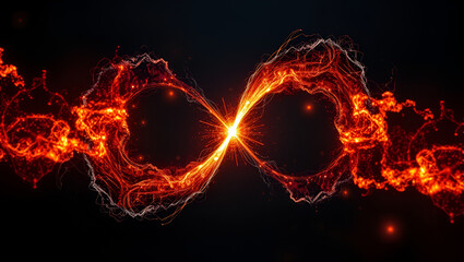 Fusion reaction at infinity, created with  technology.