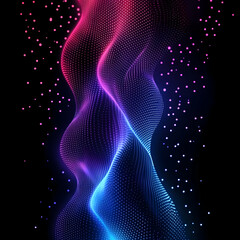 Naklejka premium Abstract Background - Dynamic Blue and Pink Particles Flow