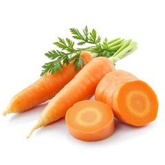 Carrot isolated on a white background, close up