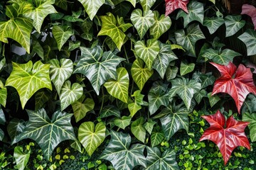 Lush Tropical Garden Featuring Realistic Ivy Foliage and Textured Leaves
