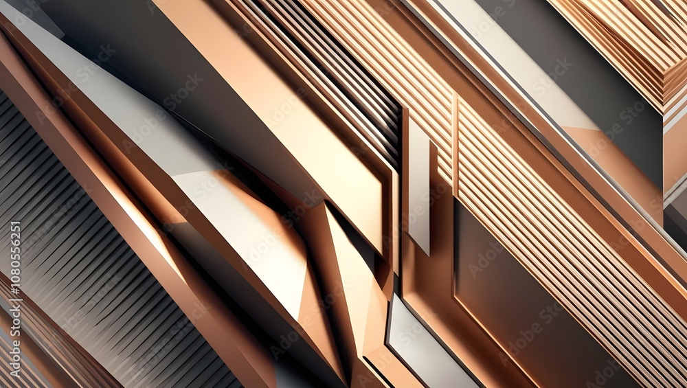 Poster dynamic metallic abstract design digital art visual composition modern aesthetics close-up contempor