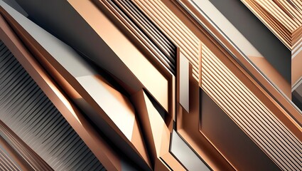 Obraz premium Dynamic metallic abstract design digital art visual composition modern aesthetics close-up contemporary art