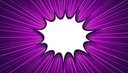 Obraz premium Purple comic book style explosion background with copy space in the center
