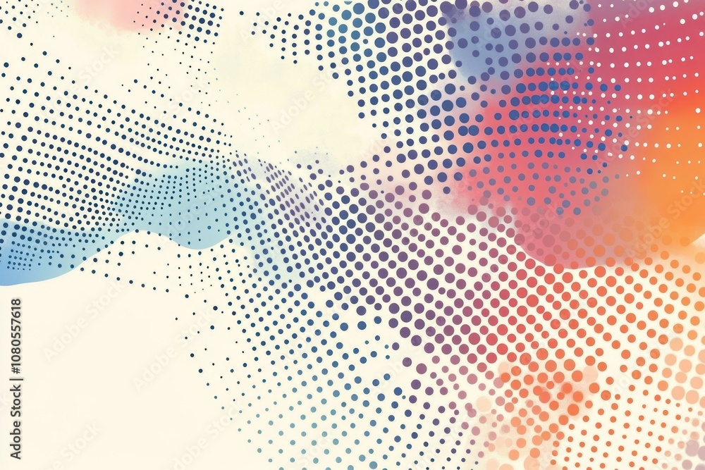Poster abstract design featuring colorful dots and gradients for creative use.