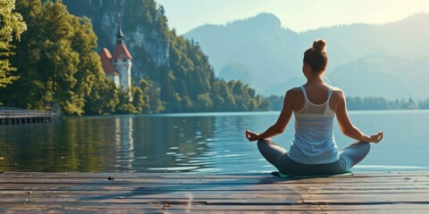 Indulge in a tranquil yoga session near the calm lake, amidst nature, to foster peace and serenity for your mind, body, and soul. This environment promotes relaxation and inner peace