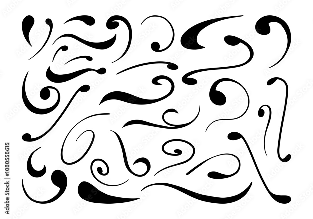 Canvas Prints elegant decorative swirl line vector. a collection of 30 decorative swirl line elements for design e