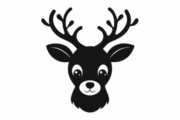 Cute Christmas Reindeer Silhouette Illustration