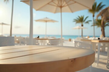 Fototapeta premium A clean, minimalist photo of a wooden table