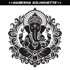 Ganesh silhouette vector illustration design
