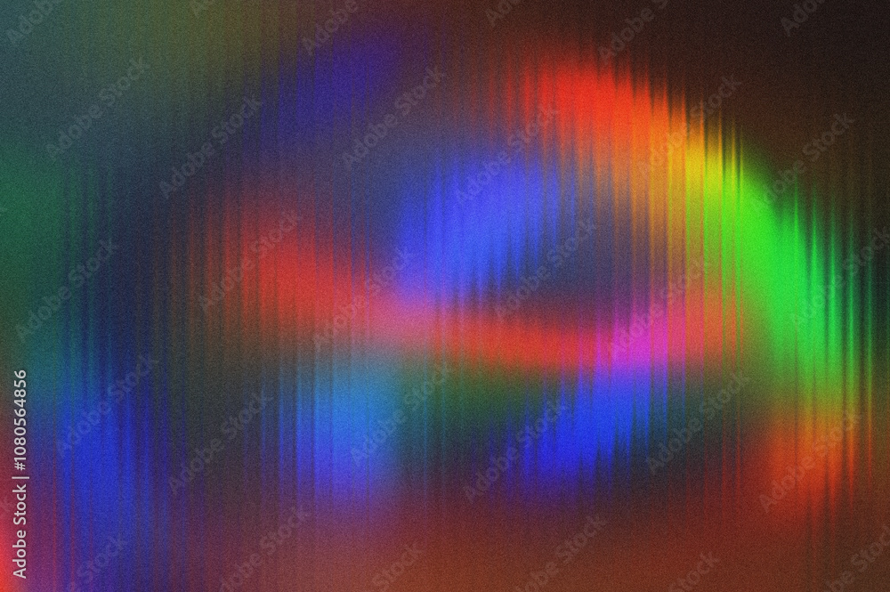 Poster abstract blurred grainy neon gradient background texture. digital grain dust soft noise ribbed glass