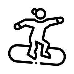 Skiing line icon