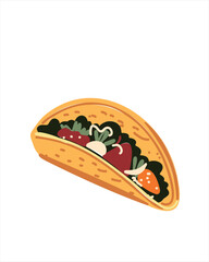 Minimalist taco illustration to convey a Mexican vibe