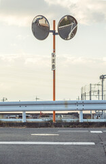 Japan Crossroads Mirror. japan road mirror. traffic mirror