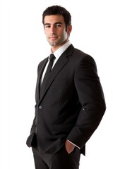 Fototapeta premium Professional portrait of confident businessman in formal attire, polished business look