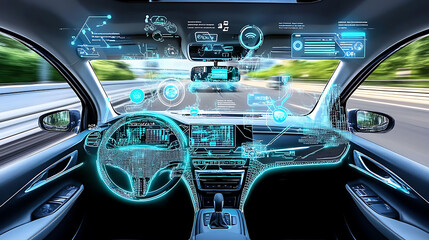 Driving vision, wallpaper, driving view inside the car