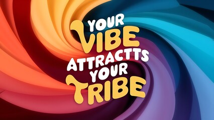 Your Vibe Attracts Your Tribe Illustartion,Typography,Banner,Poster T-shirt Design Motivational Quote