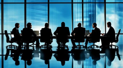 Male mature caucasian ceo businessman leader with diverse coworkers team, executive managers group at meeting. Multicultural professional businesspeople working together on research plan in boardroom.