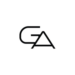 GA monogram logo design letter text name symbol monochrome logotype alphabet character simple logo