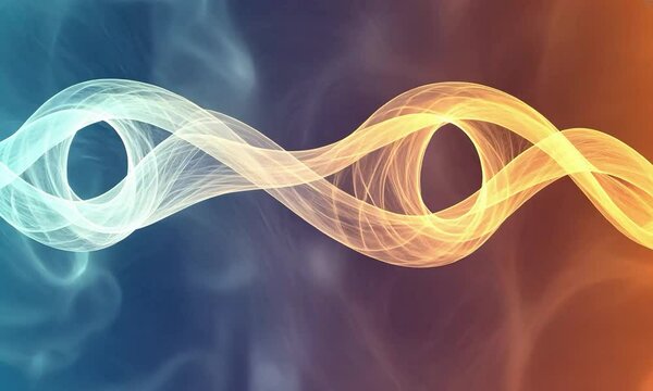 Beautiful concept of data wave function, fractal infinity symbol