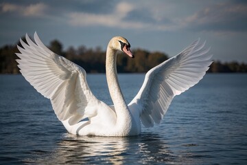 Elegant Swan Wings Symbolizing Serenity and Purity
