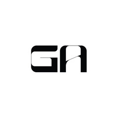 GA monogram logo design letter text name symbol monochrome logotype alphabet character simple logo