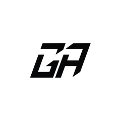 GA monogram logo design letter text name symbol monochrome logotype alphabet character simple logo