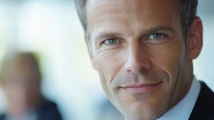 Obraz premium Male mature caucasian ceo businessman leader with diverse coworkers team, executive managers group at meeting. Multicultural professional businesspeople working together on research plan in boardroom.